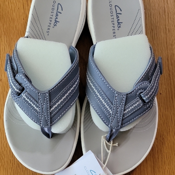 Women's Clarks Cloudsteppers Brinkley Jazz Sandals, Blue/Gray, Size 6, NWT - Picture 14 of 16